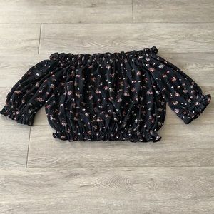NWT Express Floral Crop Top